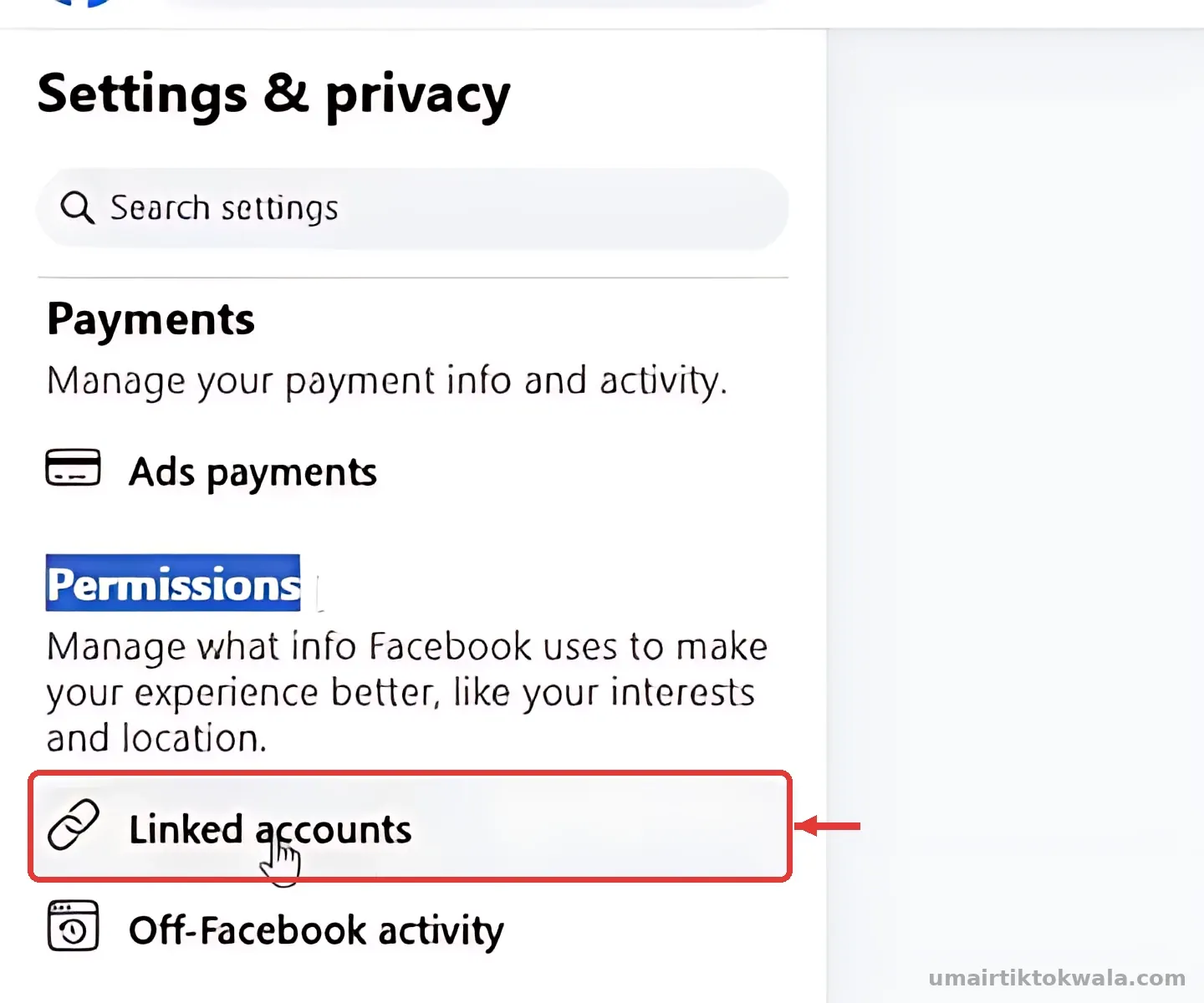 Step 1: Open Linked accounts