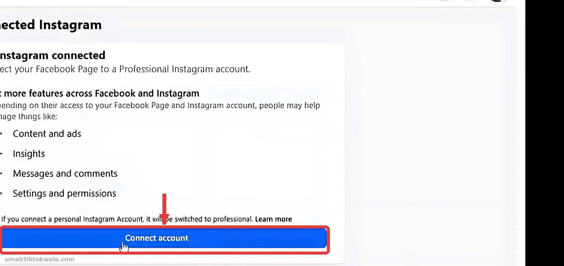 Step 2: Tap Connect account