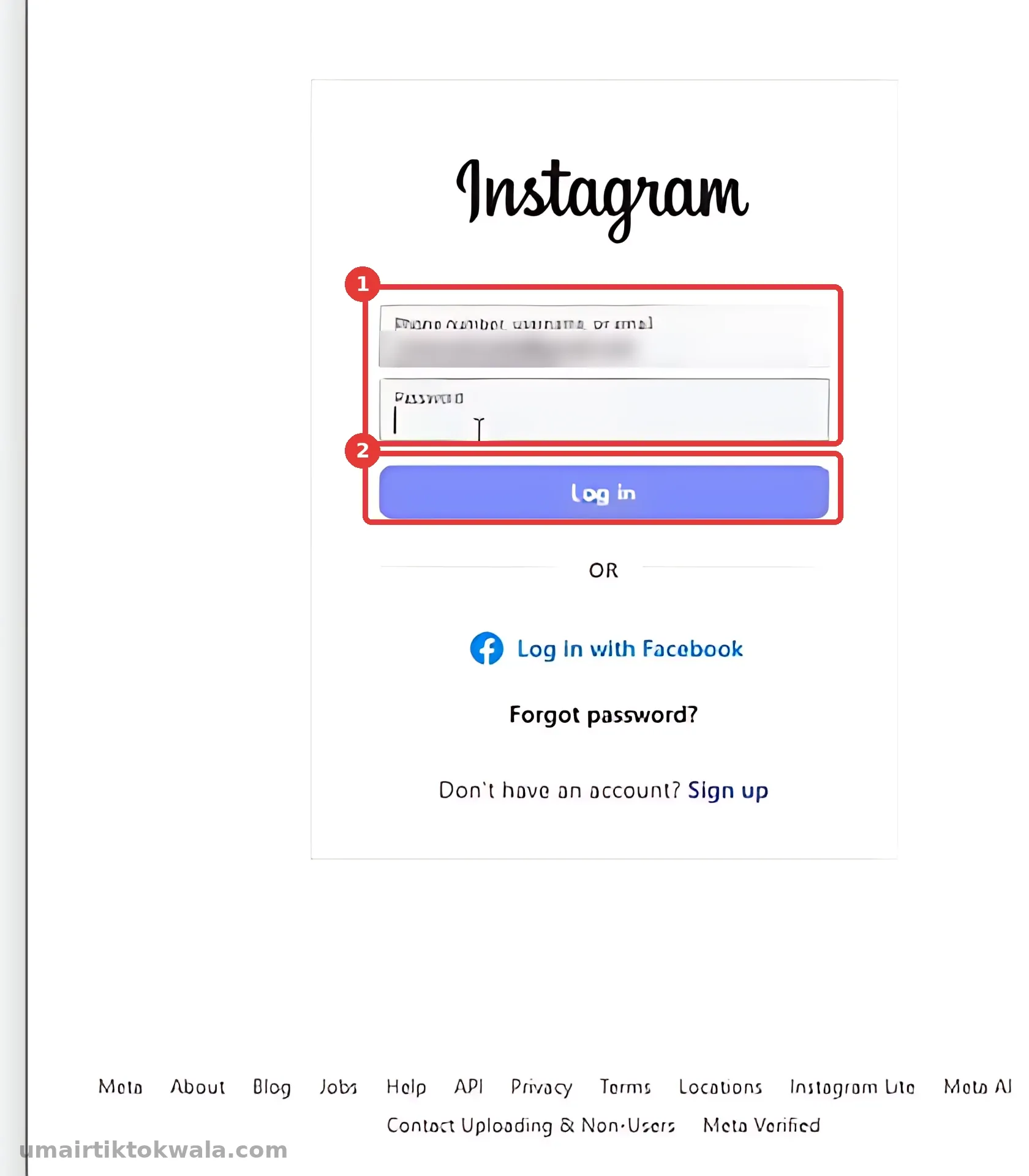 Step 5: Log in to Instagram
