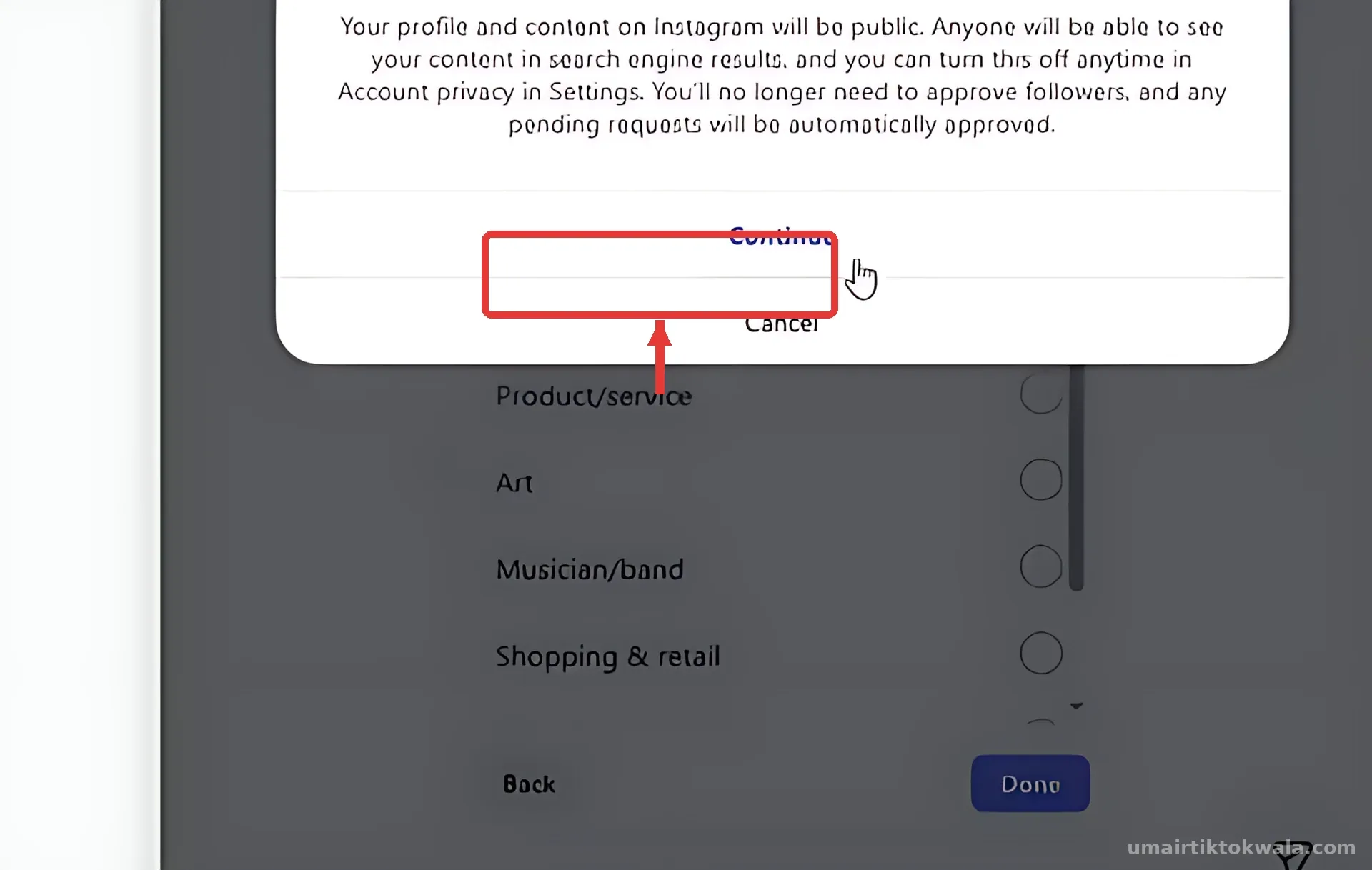 Step 7: Switch to a professional account
