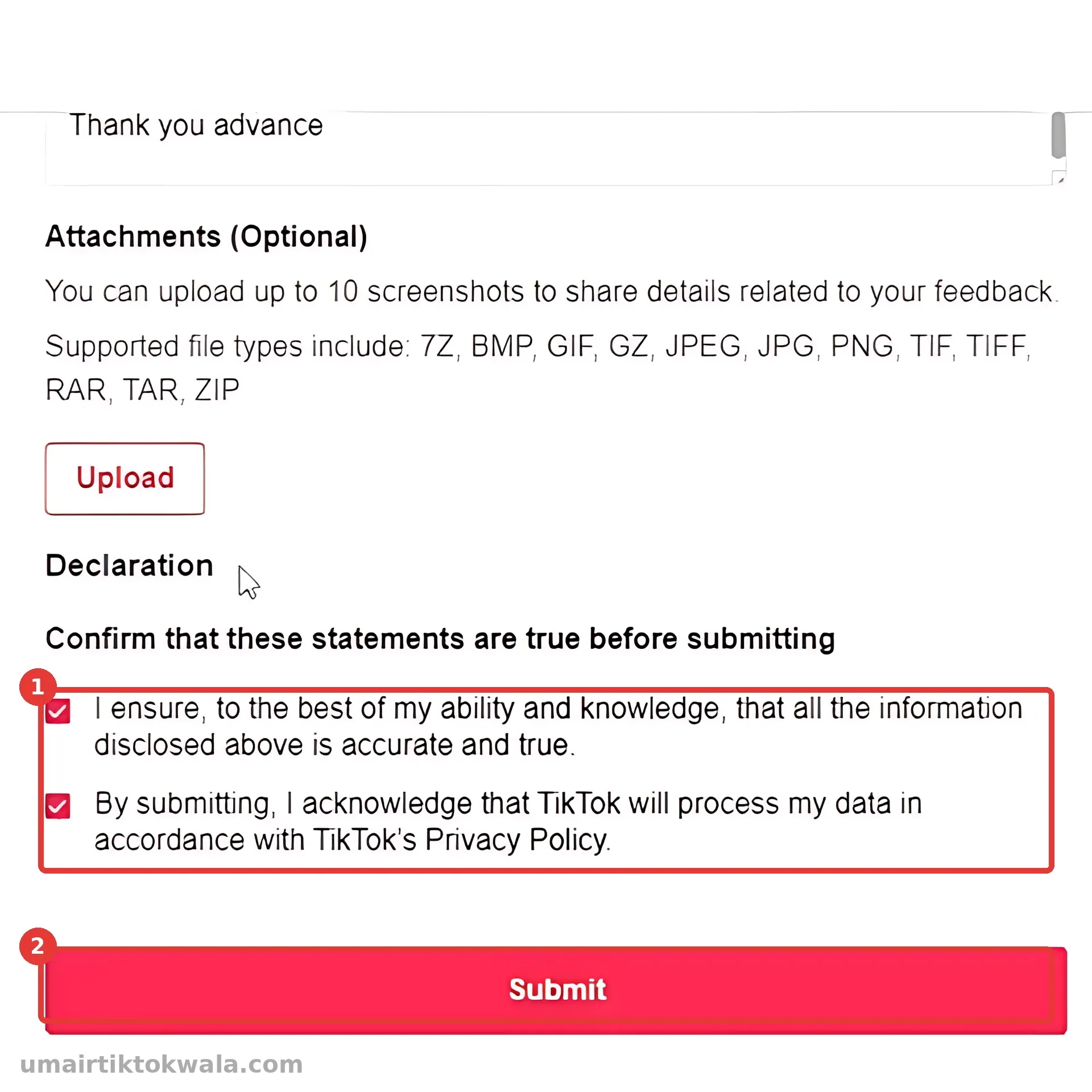 Step 4: Confirm and submit
