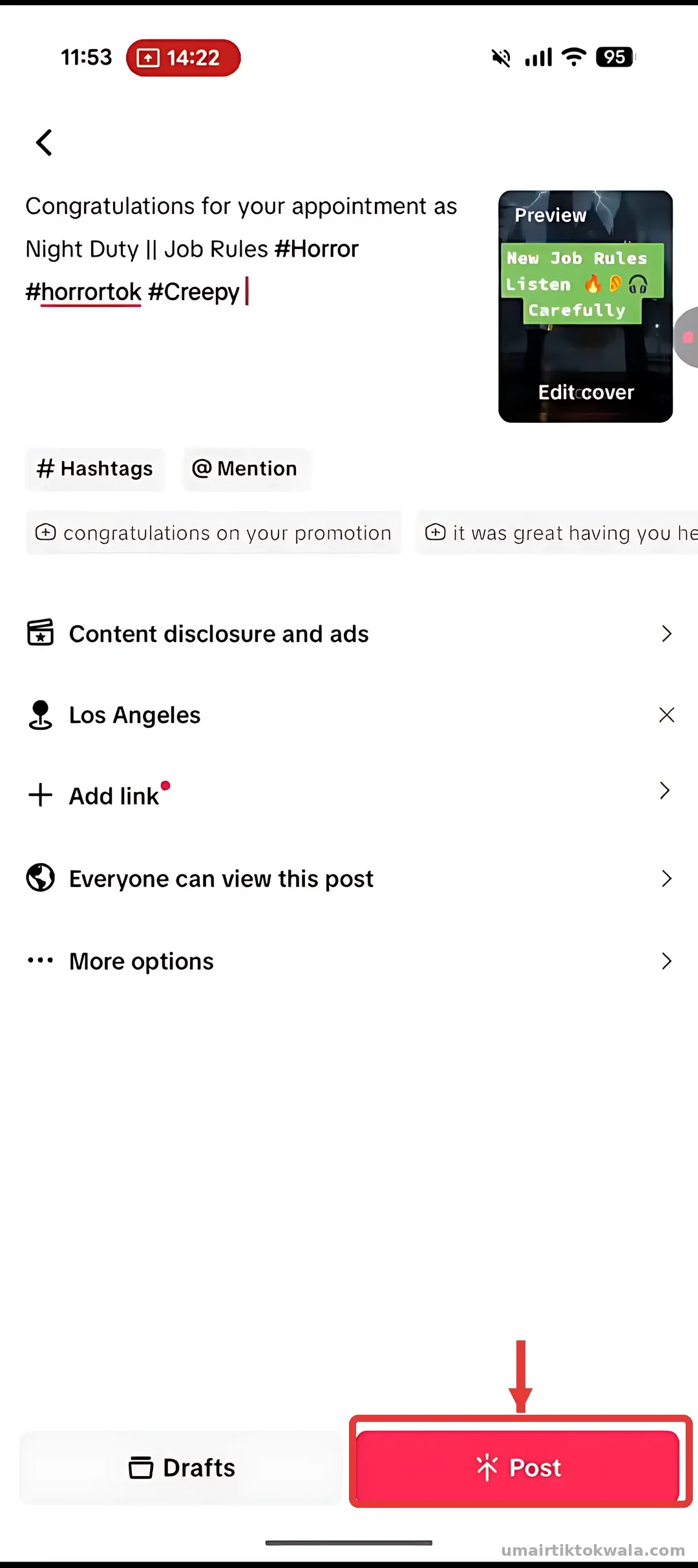 Step 7: Post